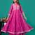 Fuschia embroidered mul chanderi dress set of 1