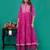 Fuschia embroidered mul chanderi dress set of 1