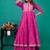 Fuschia embroidered mul chanderi dress set of 1