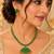 Ruby - green reversible necklace set with matching 2 pair of earrings