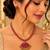 Ruby - green reversible necklace set with matching 2 pair of earrings