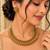 Antique gold-tone temple necklace set with lakshmi coin design earrings