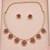 Gold-tone pearl necklace set with pink and green floral motifs