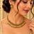 Antique gold-tone coin necklace set with matching coin drop earrings