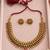 Pure brass leaf fringe necklace set with pink accent