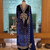 Navy blue velvet kurti pant set