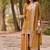 Mustard yellow mul chanderi palazzo suit set