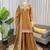 Mustard yellow mul chanderi palazzo suit set