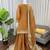 Mustard yellow mul chanderi palazzo suit set