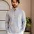 Sky blue color smart designer printed short kurta for men's festive looks