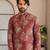 Pink color smart designer printed short kurta for men's festive looks