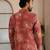 Pink color smart designer printed short kurta for men's festive looks