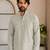 Grey color smart designer printed short kurta for men's festive looks