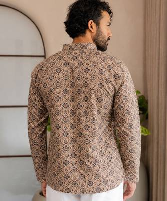 Multicolor smart designer printed short kurta for men's festive looks 2