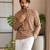 Peach color smart designer printed short kurta for men's festive looks
