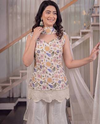 Off white designer fendi crush top sharara palazzo set 2