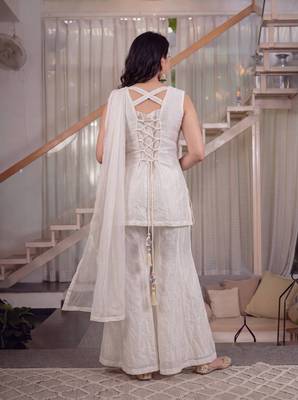 Off white designer fendi crush top sharara palazzo set 3