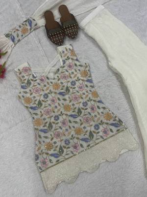 Off white designer fendi crush top sharara palazzo set 4