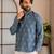 Blue color smart designer printed short kurta for men's festive looks