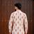 Ethnic cream color swiss linen fabric designer printed casual short kurta for men's