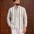 Ethnic off white color swiss linen fabric designer printed casual short kurta for men's