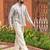 Ethnic off white color swiss linen fabric designer printed casual short kurta for men's