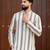 Ethnic off white color swiss linen fabric designer printed casual short kurta for men's