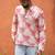Ethnic pink color swiss linen fabric designer printed casual short kurta for men's