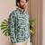 Blue color smart and ethnic swiss linen fabric fetive printed short kurta for men's trendy looks