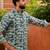 Blue color smart and ethnic swiss linen fabric fetive printed short kurta for men's trendy looks