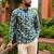 Blue color smart and ethnic swiss linen fabric fetive printed short kurta for men's trendy looks