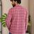 Pink color smart and ethnic swiss linen fabric fetive printed short kurta for men's trendy looks
