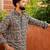 Black color smart and ethnic swiss linen fabric fetive printed short kurta for men's trendy looks