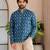 Blue color smart and ethnic swiss linen fabric fetive printed short kurta for men's trendy looks