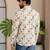 Off white color smart and ethnic swiss linen fabric fetive printed short kurta for men's trendy looks