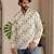 Off white color smart and ethnic swiss linen fabric fetive printed short kurta for men's trendy looks