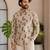 Grey color smart and ethnic swiss linen fabric fetive printed short kurta for men's trendy looks