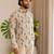 Grey color smart and ethnic swiss linen fabric fetive printed short kurta for men's trendy looks