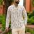 Off white color smart and ethnic swiss linen fabric fetive printed short kurta for men's trendy looks