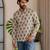 Grey color smart and ethnic swiss linen fabric fetive printed short kurta for men's trendy looks