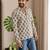 Grey color smart and ethnic swiss linen fabric fetive printed short kurta for men's trendy looks