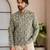 Green color smart and ethnic swiss linen fabric fetive printed short kurta for men's trendy looks