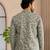 Green color smart and ethnic swiss linen fabric fetive printed short kurta for men's trendy looks