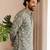 Green color smart and ethnic swiss linen fabric fetive printed short kurta for men's trendy looks