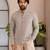 Off white color smart and ethnic swiss linen fabric fetive printed short kurta for men's trendy looks