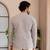 Off white color smart and ethnic swiss linen fabric fetive printed short kurta for men's trendy looks