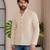 Off white color smart and ethnic swiss linen fabric fetive printed short kurta for men's trendy looks