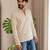 Off white color smart and ethnic swiss linen fabric fetive printed short kurta for men's trendy looks