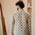 Beige color smart and ethnic swiss linen fabric fetive printed short kurta for men's trendy looks