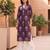Burgundy  pure cotton printed kurti for women